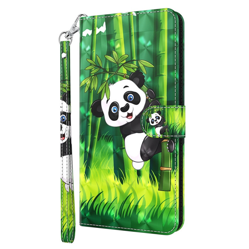 Capa com cordão de bambu para Google Pixel 8 Panda