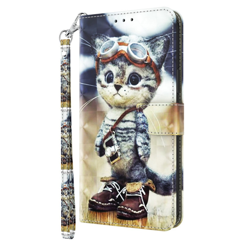 Capa para Google Pixel 8 Aviator com alça de gato