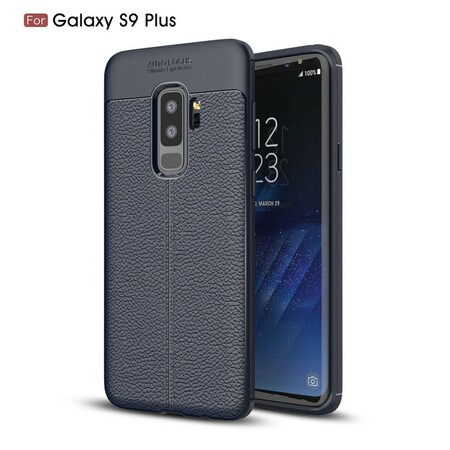 Samsung Galaxy S9 Plus Capa de Couro Lychee Efeito Lychee Linha Dupla