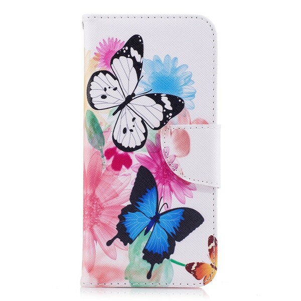 Samsung Galaxy S9 Case Butterflies e Flores Pintadas