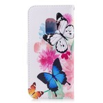 Samsung Galaxy S9 Case Butterflies e Flores Pintadas