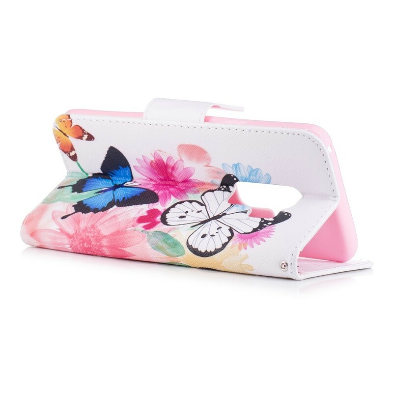 Samsung Galaxy S9 Plus Case Butterflies e Flores pintadas