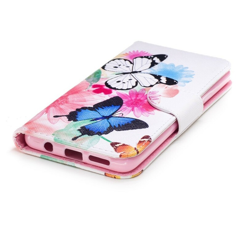 Samsung Galaxy S9 Plus Case Butterflies e Flores pintadas