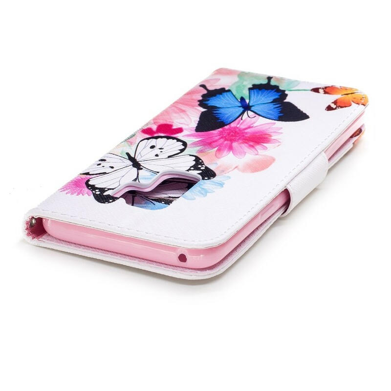 Samsung Galaxy S9 Plus Case Butterflies e Flores pintadas