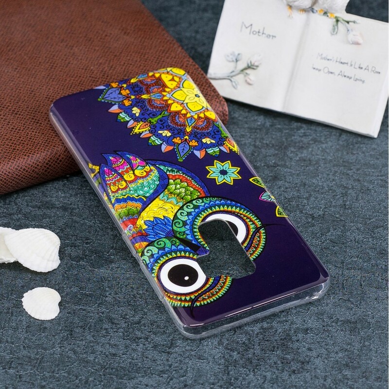 Samsung Galaxy S9 Case Owl Mandala Fluorescente