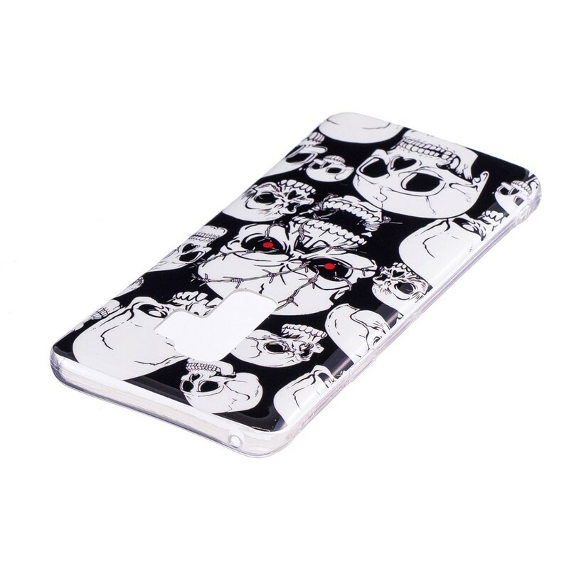 Capa Fluorescente Samsung Galaxy S9 Caution Skulls