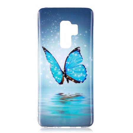 Samsung Galaxy S9 Capa Borboleta Azul Fluorescente