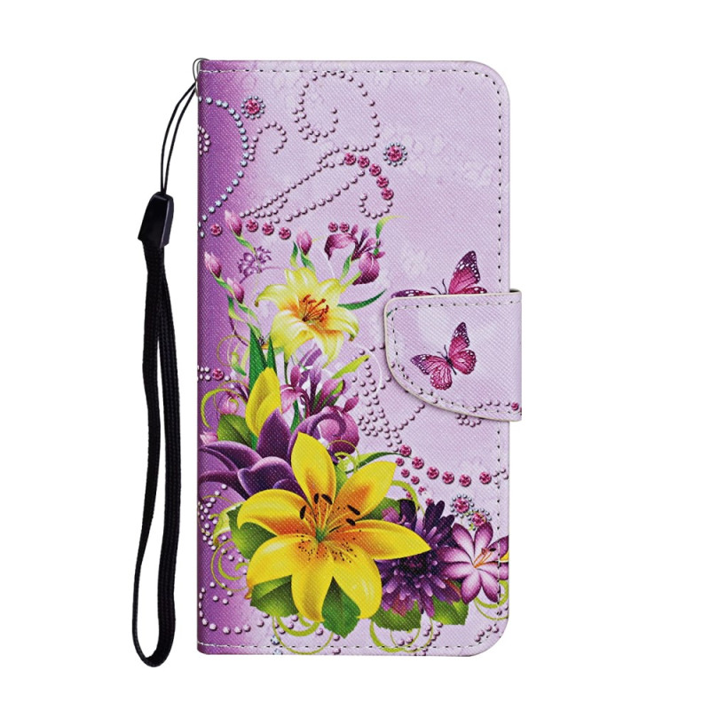 Capa para Samsung Galaxy S23 FE Magical Butterflies com correia