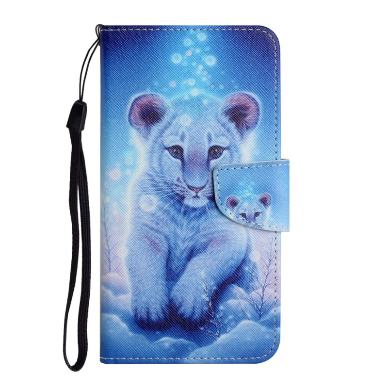 Capa para Samsung Galaxy S23 FE Tiger White com correia