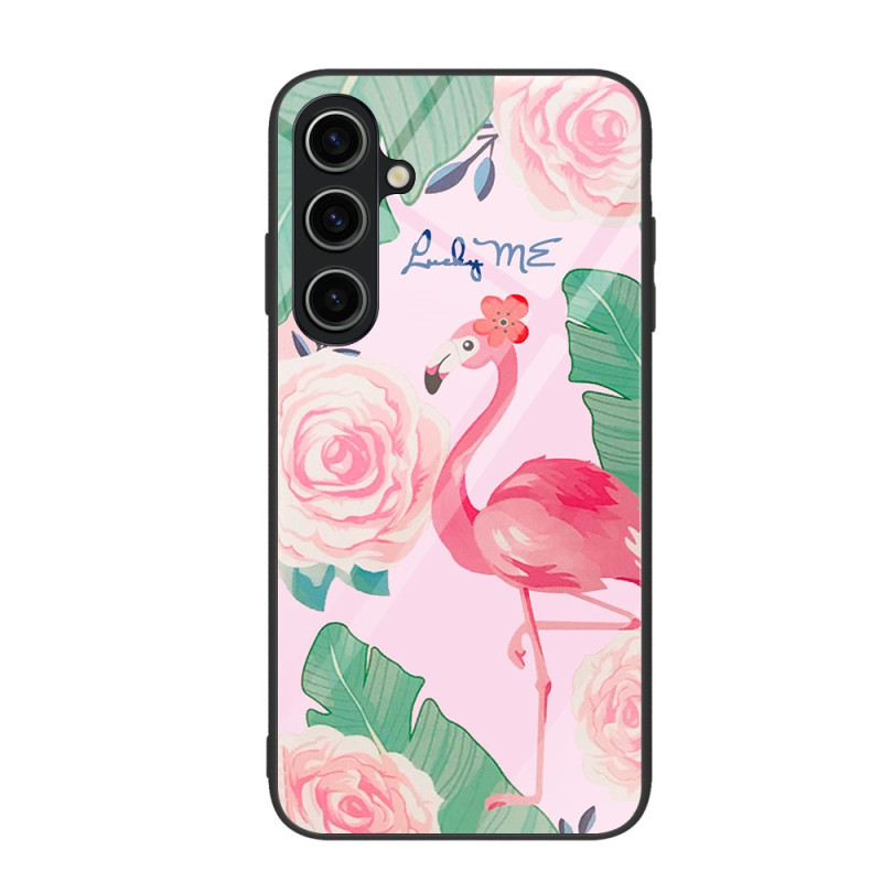 Capa de vidro temperado para Samsung Galaxy S23 FE Rosa Flamingo