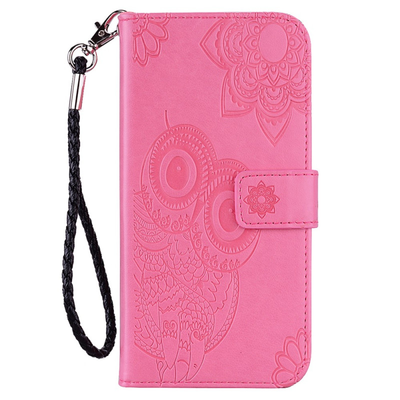 Capa para Samsung Galaxy S23 FE Coruja Mandala e cordão de pescoço