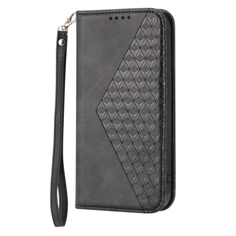 Capa Flip Cover Samsung Galaxy S23 FE Cubos com cordão