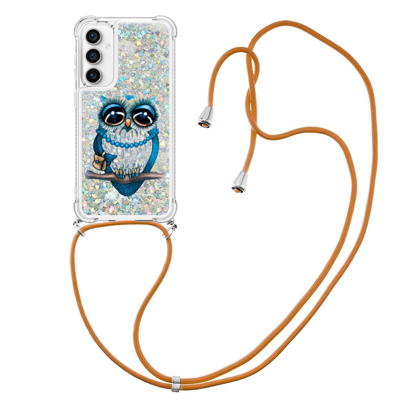 Samsung Galaxy S23 FE Capa com cordão brilhante Miss Owl