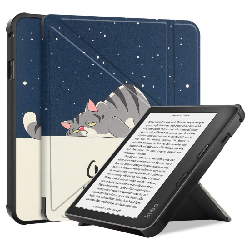 Capa inteligente Kobo Sage Origami Sleeping Cat