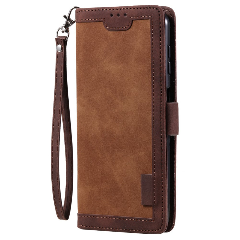 Capa para Samsung Galaxy S23 FE bicolor com bracelete Vintage