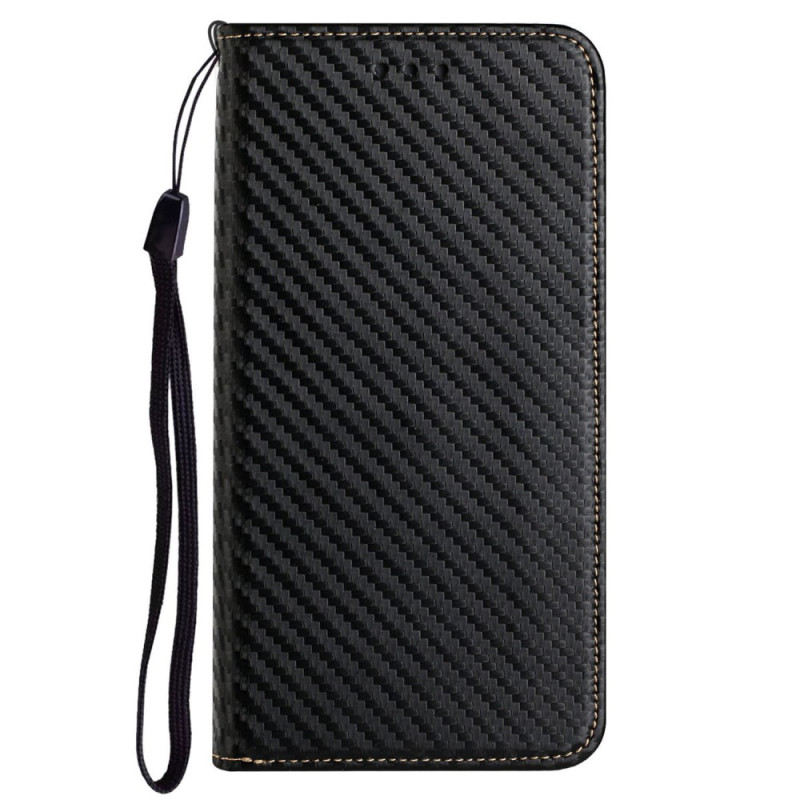 Capa Flip Cover Samsung Galaxy S23 FE Fibra de Carbono Cordão
