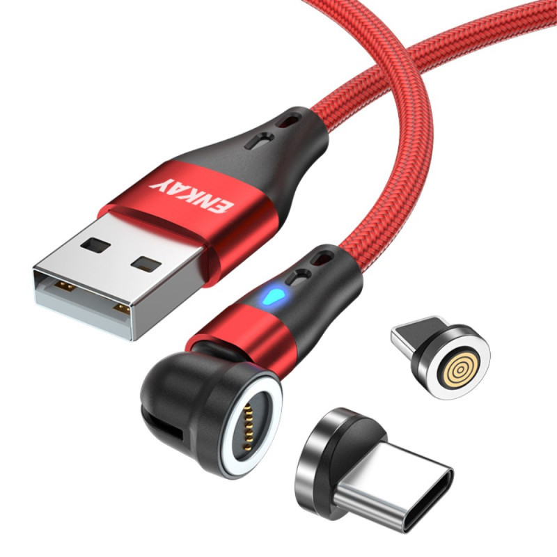 Cabo de carregamento duplo magnético USB-C e iProduct da ENKAY