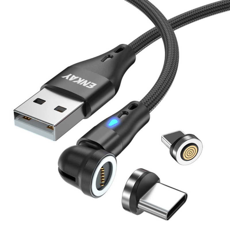 Cabo de carregamento duplo magnético USB-C e iProduct da ENKAY