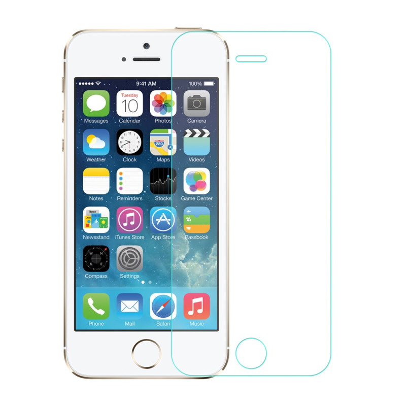 Proteção de vidro temperado para iPhone SE / 5S / 5C