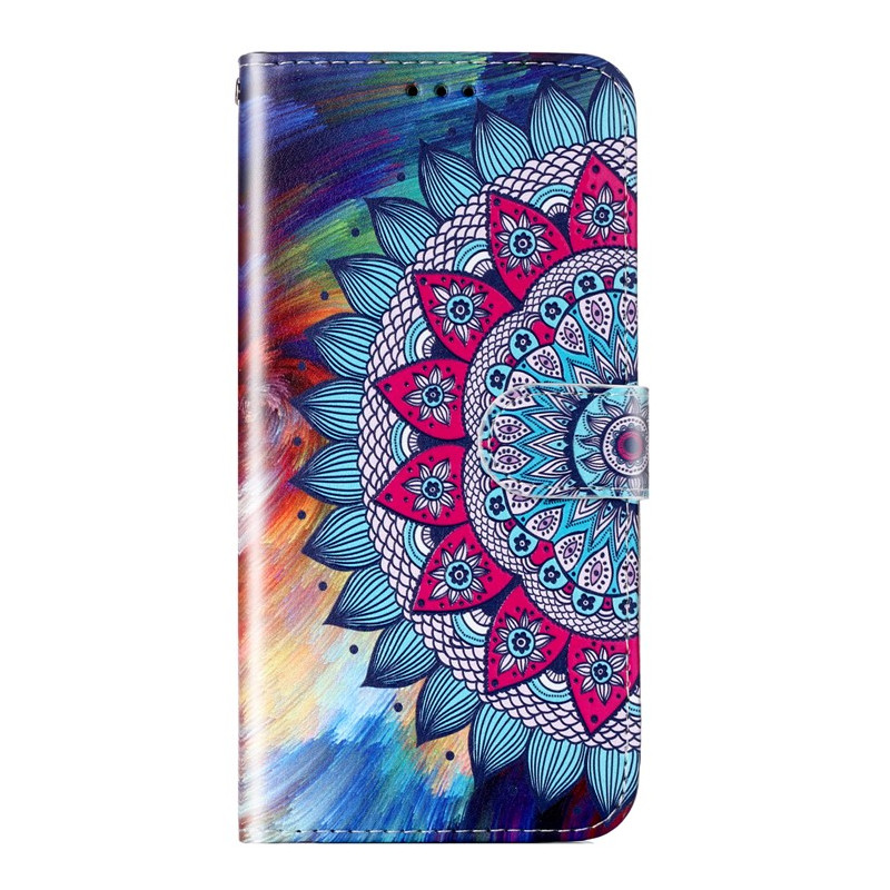 Capa para Moto G14 4G com fita adesiva e flor de mandala