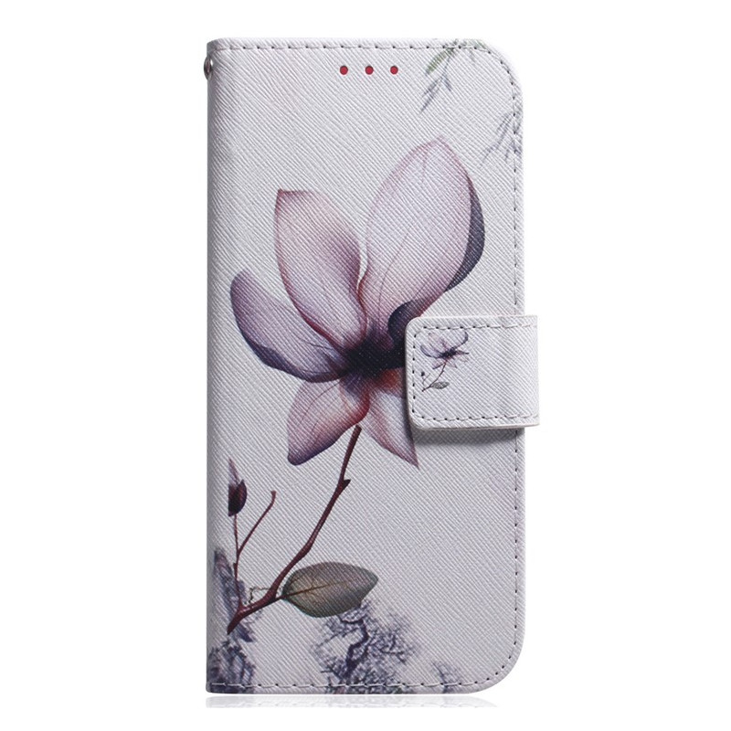 Capa de flores cor-de-rosa para Moto G14