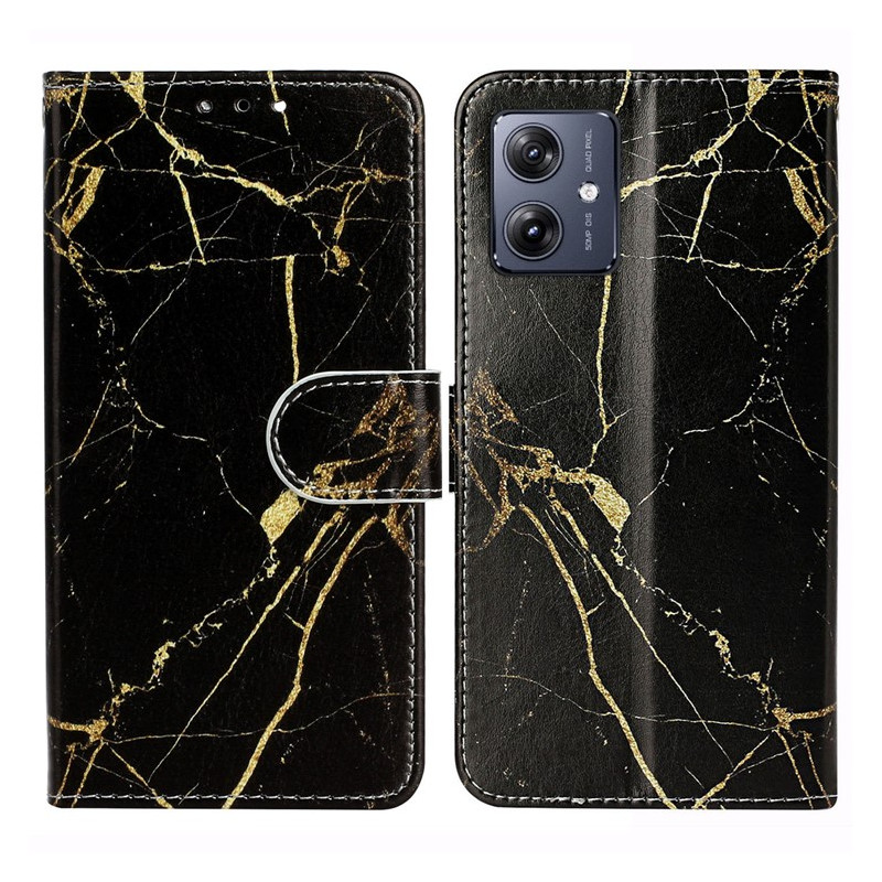 Capa Marble para Moto G14 Ouro Preto