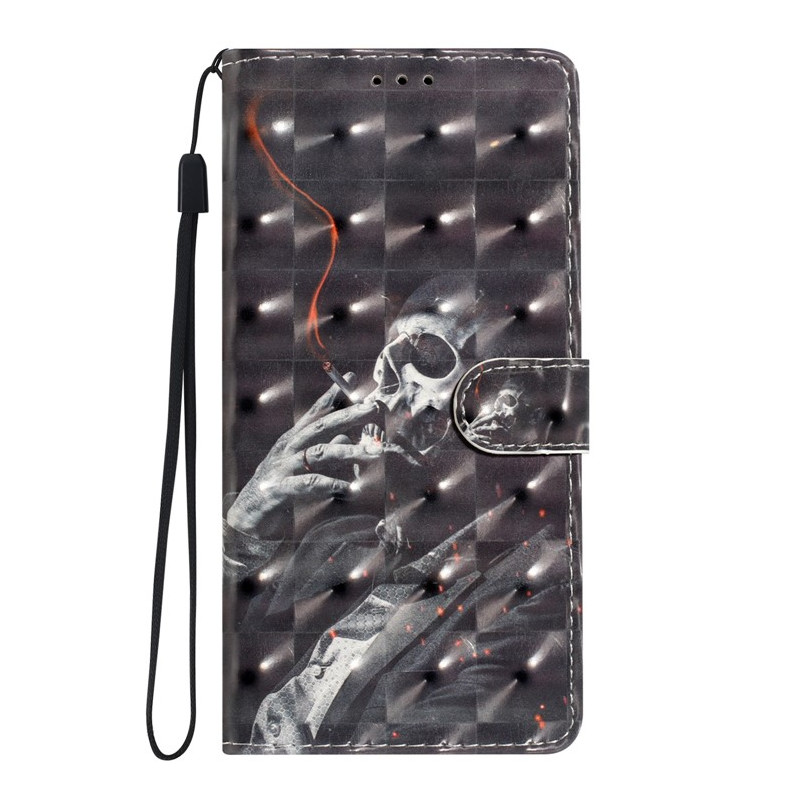 Capa para Moto G14 Smoking Skeleton Strap