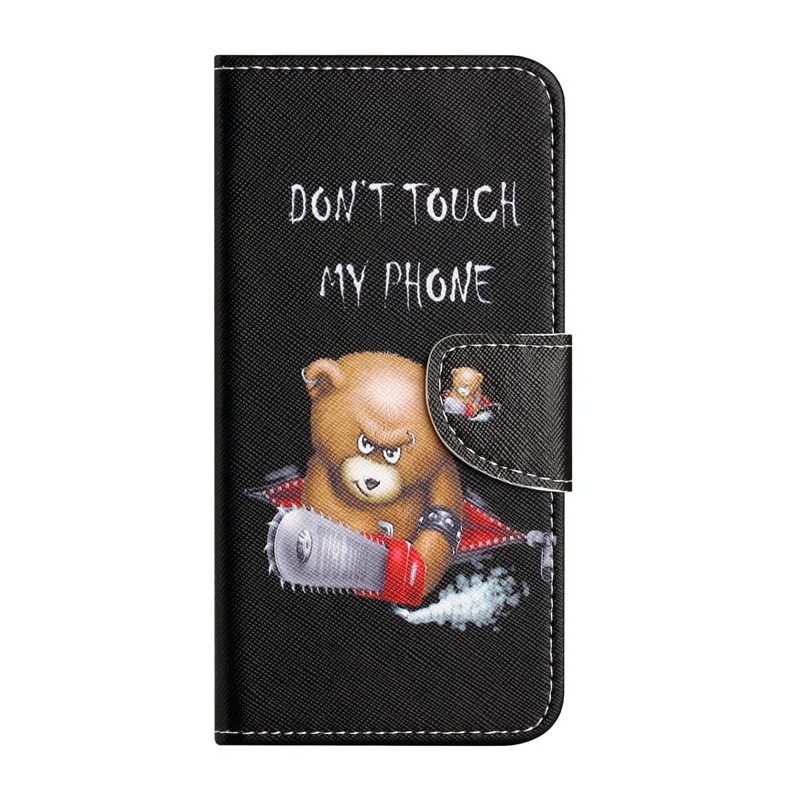 Capa de urso para Moto G14 Não toques no meu telemóvel
