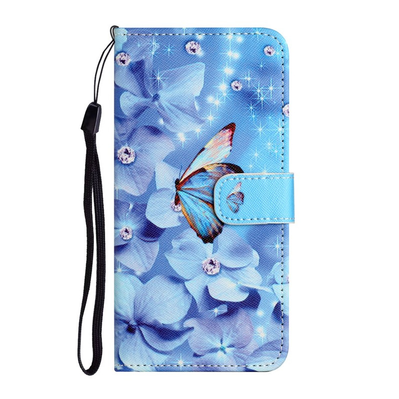 Capa com fita adesiva Flores e Borboletas para Moto G14