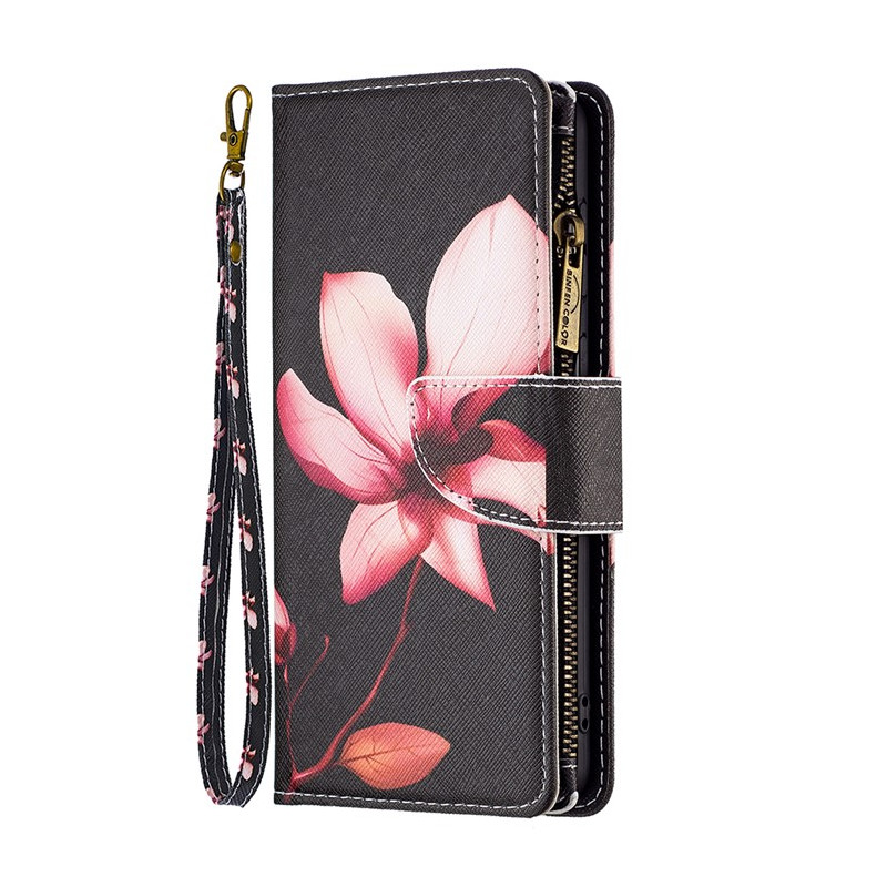 Capa para carteira Moto G14 Flores cor-de-rosa