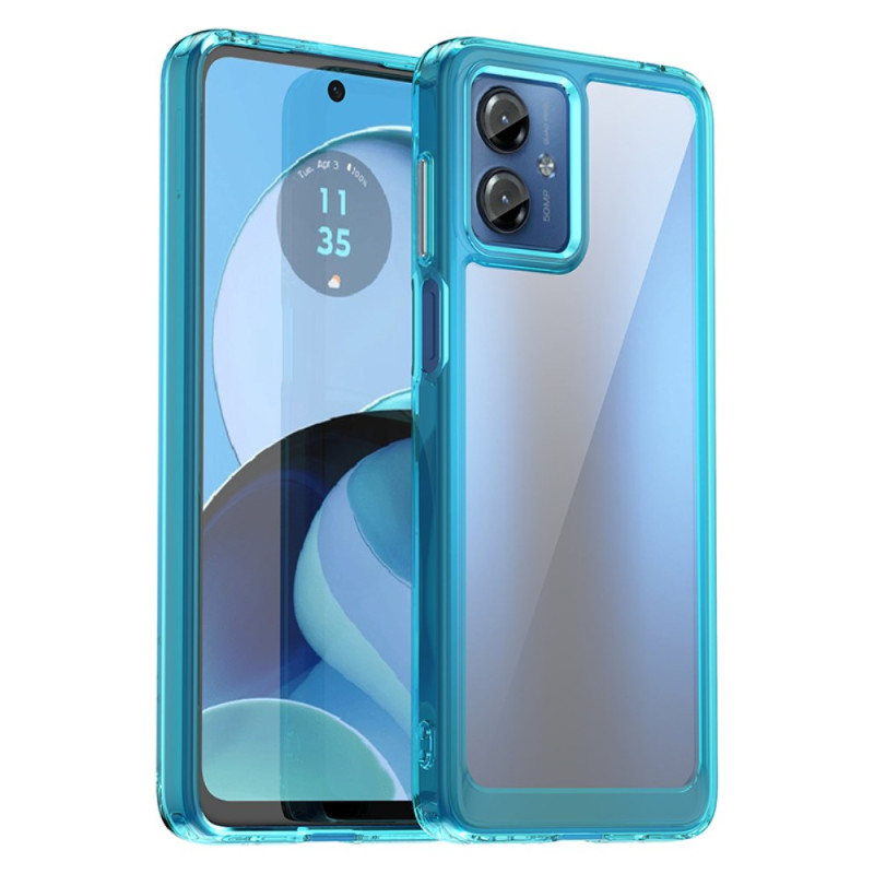 Capa para Moto G14 Bordas coloridas transparentes
