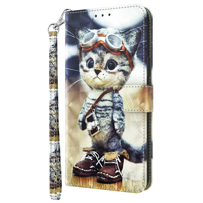 Capa para Samsung Galaxy S24 5G Strap Aviator Cat