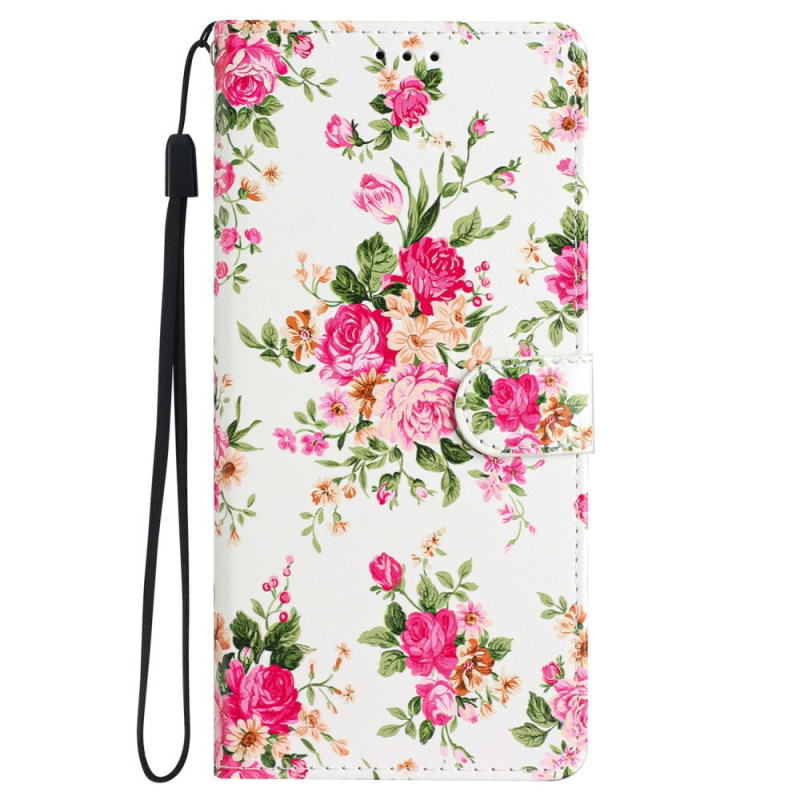 Capa para Samsung Galaxy S245G Flores vermelhas com alça