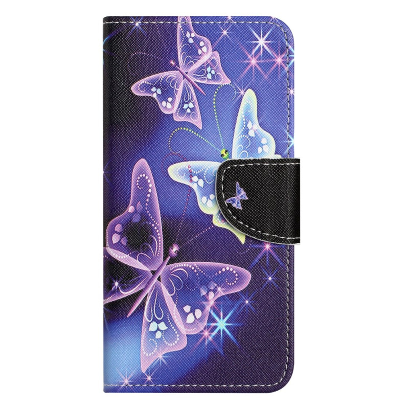 Capa com fita adesiva para Samsung Galaxy S24 5G Sparkling Butterflies