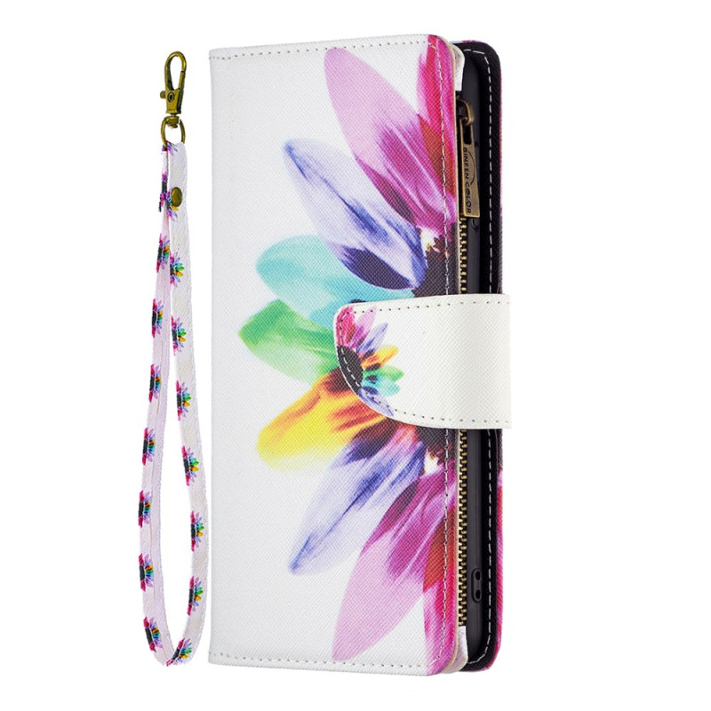 Capa Samsung Galaxy S24 5G Watercolour Flower Wallet com correia
