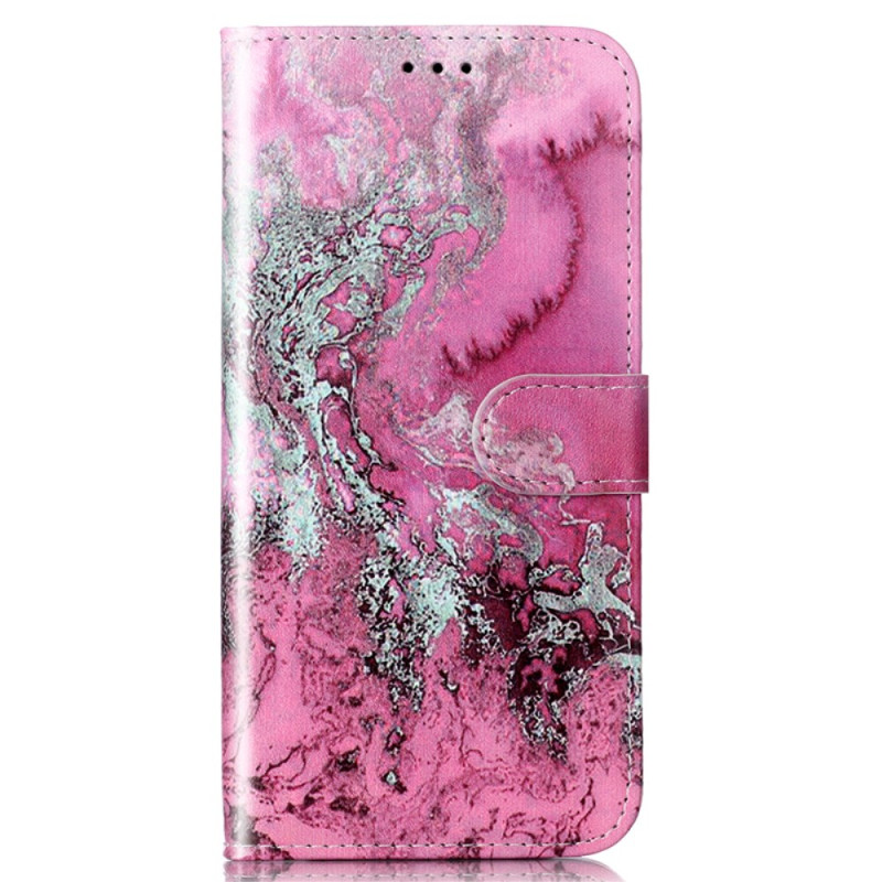 Capa para Samsung Galaxy S24 5G com padrão marmoreado cor-de-rosa