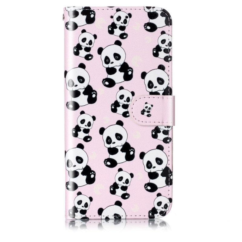 Capa com cordão com padrão de panda para Samsung Galaxy S24 5G