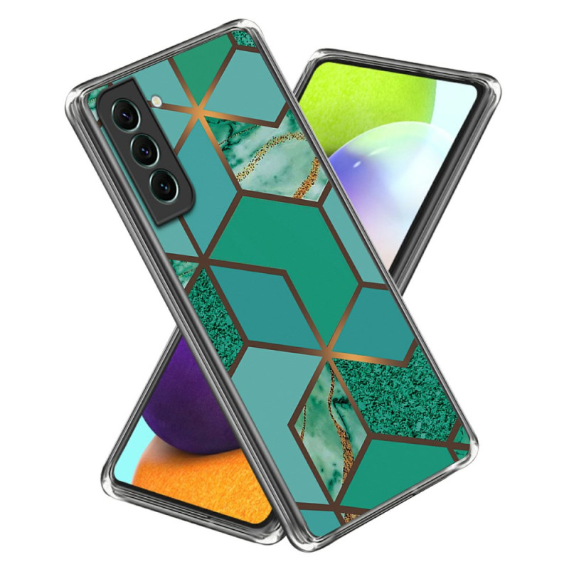 Capa para Samsung Galaxy S24 5G Padrão de mármore abstrato Geometria verde