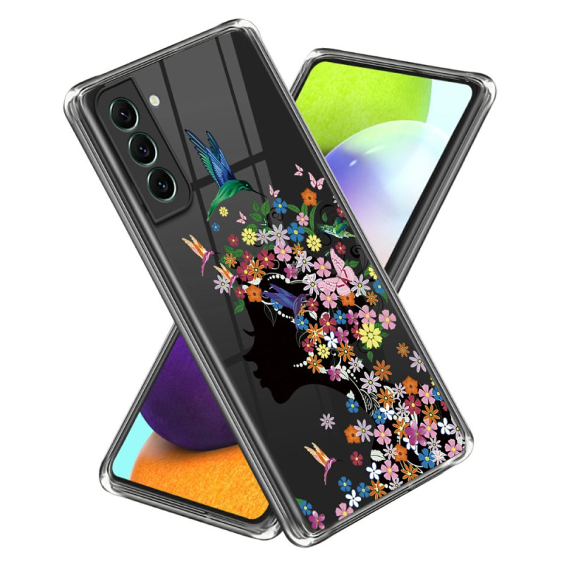 Capa de cabeça de flor transparente para Samsung Galaxy S24 5G