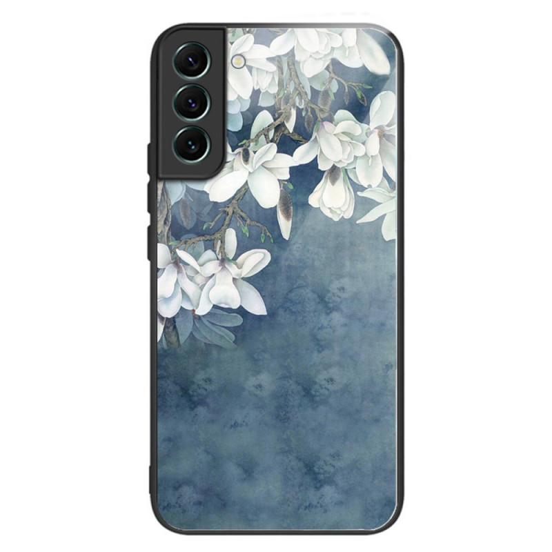 Capa de vidro temperado para Samsung Galaxy S24 5G Magnolias