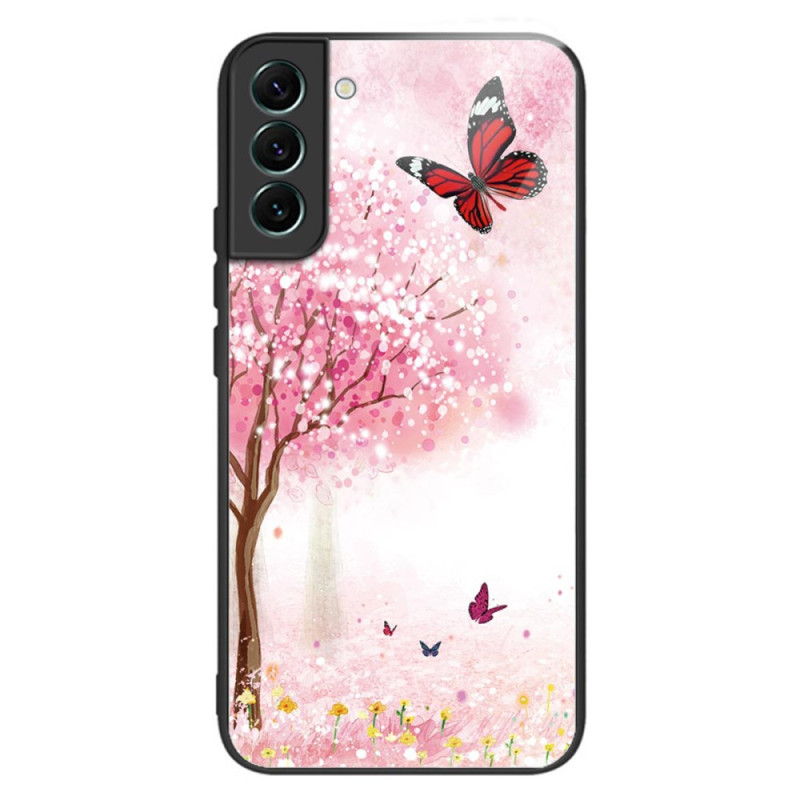Capa de vidro temperado para Samsung Galaxy S24 5G Cherry Blossoms