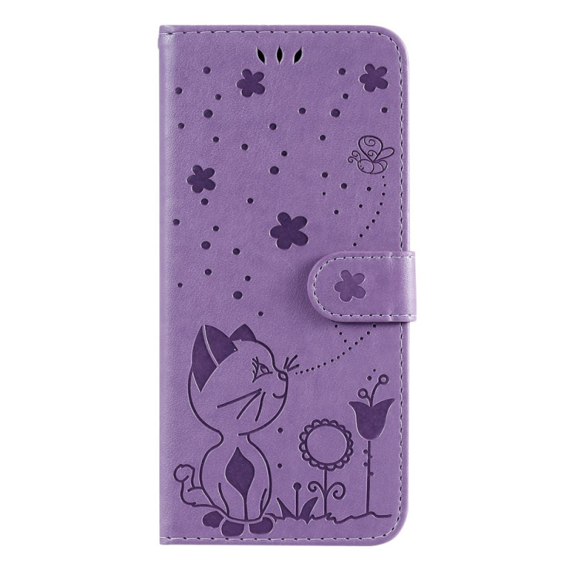 Capa Samsung Galaxy S24 5G Gato e abelhas com correia