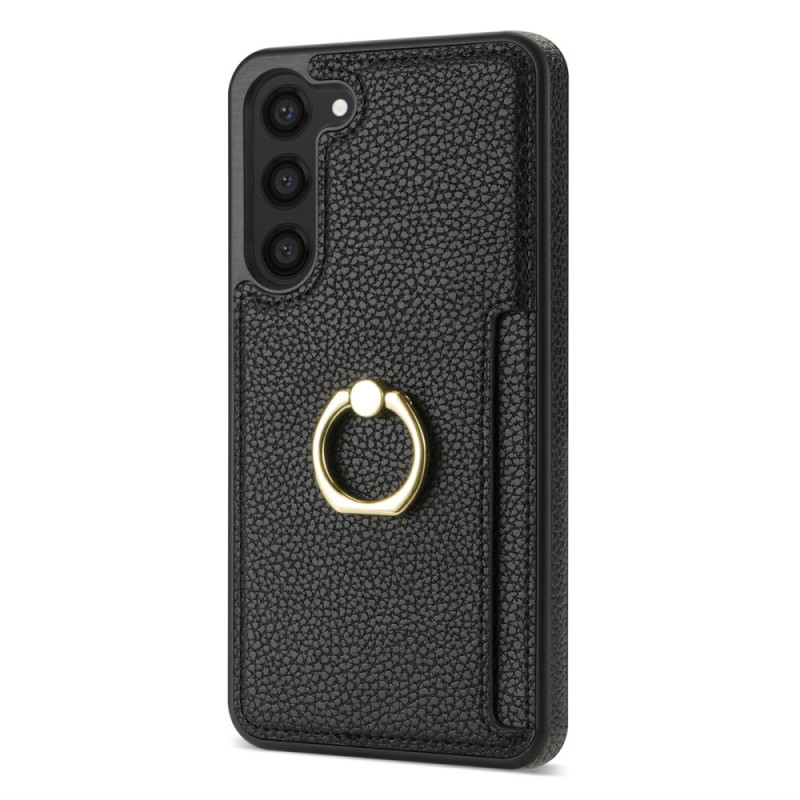 Capa em pele para Samsung Galaxy S24 5G com suporte para cartões e apoio