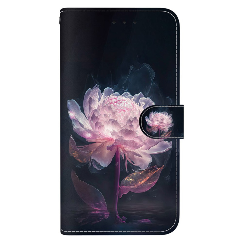 Capa para Moto G84 5G com fita Peony roxa