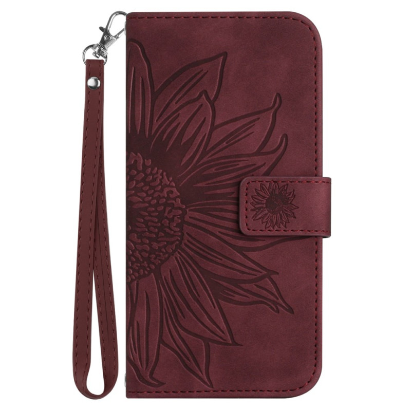 Capa girassol para Moto G84 5G com correia