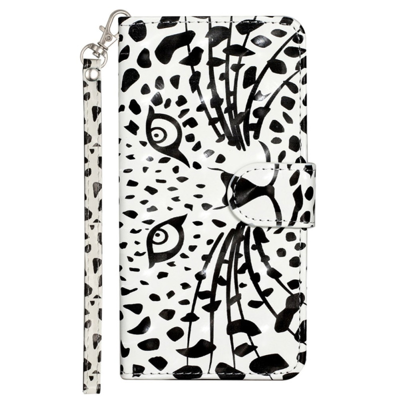 Capa com fita para a cabeça de leopardo para Moto G54 5G