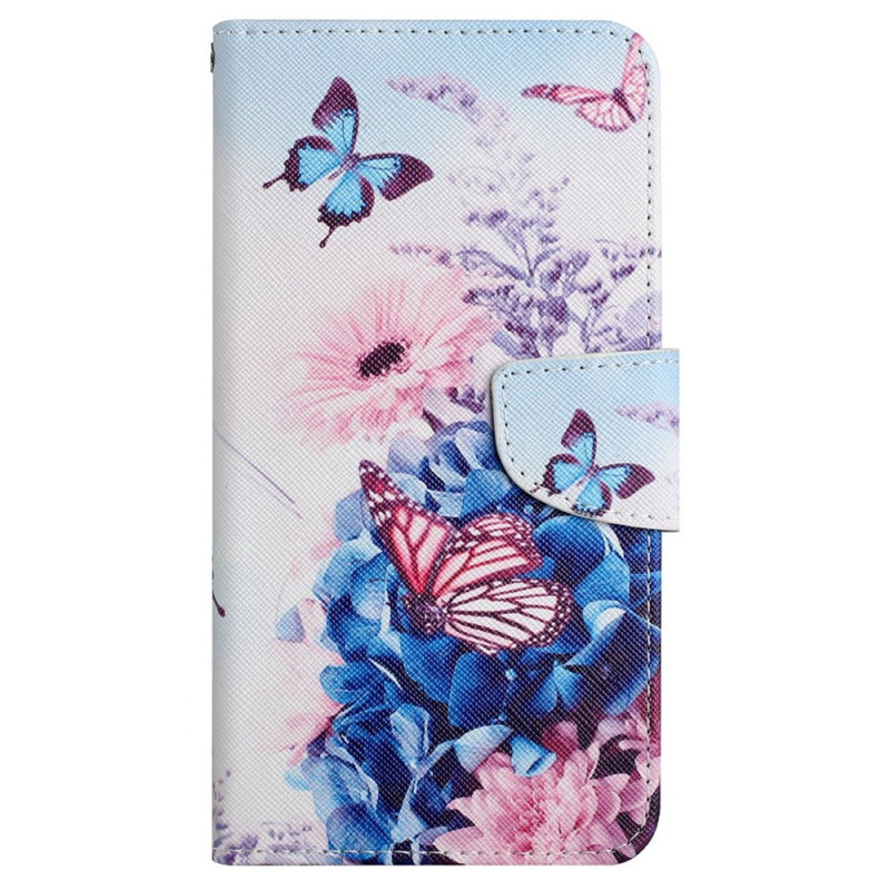 Xiaomi Redmi 13C / Poco C65 Capa Butterfly Strap roxa