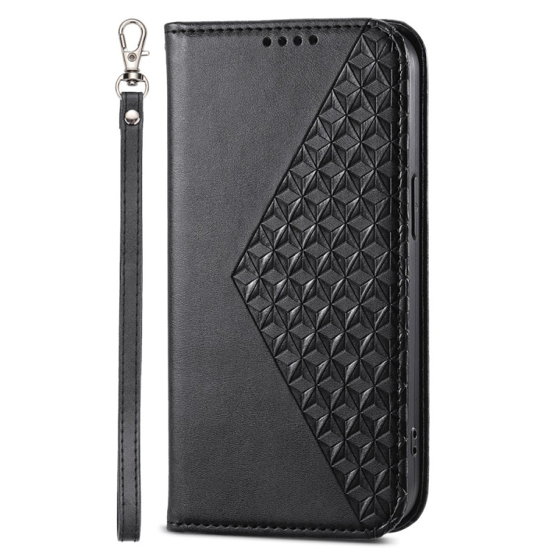 Capa Flip Cover Xiaomi Redmi 13C / Poco C65 Padrão Losange com Alça