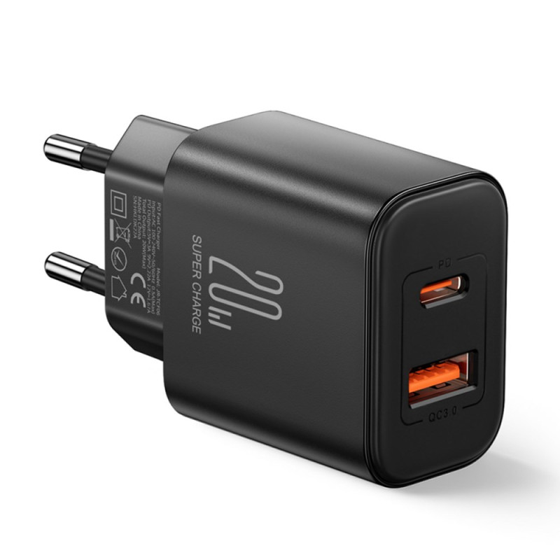 Carregador de parede de porta dupla Rapid Mini USB+Tipo C JOYROOM