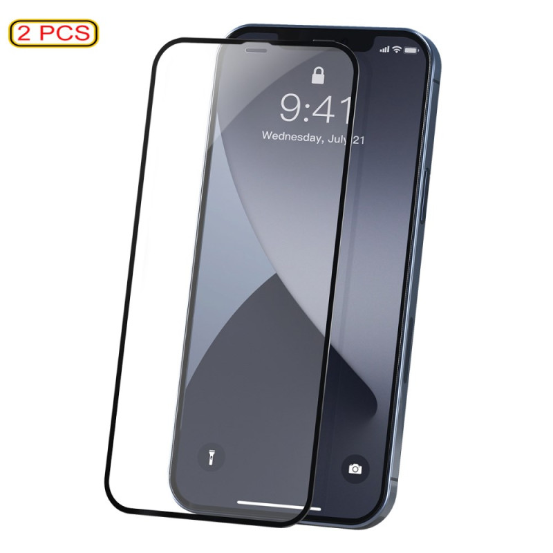 Proteção integral de vidro temperado para o ecrã do iPhone 12 Pro Max (2 peças) BASEUS